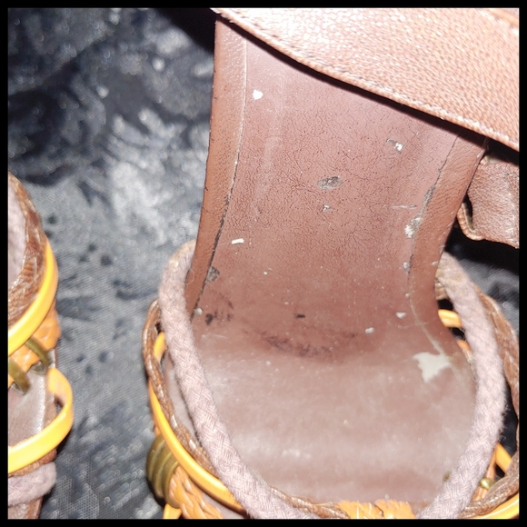 Aldo Brown Heeled Platform Sandals - Picture 10 of 13